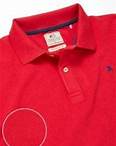 z3 Polo Garment Dyed Red Solid Tailored Fit Casual Cotton T-Shirt