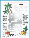 Free Printable At the Beach Crossword