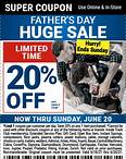 20% Off Any Single Item – Now Through Sunday, June 20