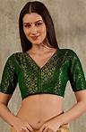 Woven Brocade Blouse in Green