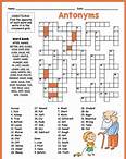 Free Printable Antonyms Crossword