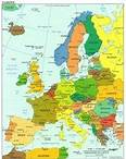 Carte de l'Europe, des villes et des principautés