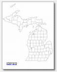 printable Michigan county map unlabeled