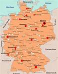 Städte in Deutschland - Landkarte