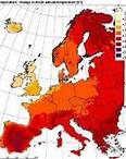 Carte de l'évolution du climat en Europe