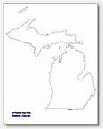 printable Michigan outline map