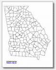 printable Georgia county map unlabeled