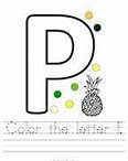 Color the letter P Handwriting Sheet