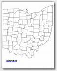printable Ohio county map unlabeled
