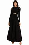 Esse Knit Cotton Split Cutout Dress in Black Size 10 AU AU $215.20 AU $269.00