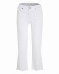 Weiße Jeans mit Saum-Stickerei