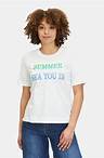 MIT RUNDHALSAUSSCHNITT - T-Shirt print - cream green -23%