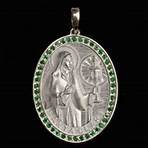 Medalha Santa Clara em prata de lei cravejada Esmeraldas ou 10x de R$ 167,69
