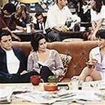 Courteney Cox, Matt LeBlanc, and Lauren Tom in Friends (1994)