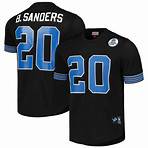 Men's Detroit Lions Barry Sanders Mitchell & Ness Black Retired Player Name & Number Mesh Top