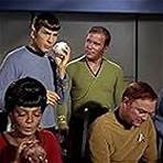 Leonard Nimoy, William Shatner, Paul Baxley, and Nichelle Nichols in Star Trek (1966)