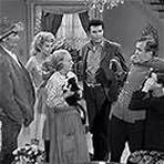 Buddy Ebsen, Max Baer Jr., Donna Douglas, Michel Petit, Hayden Rorke, Irene Ryan, and Charlie in The Beverly Hillbillies (1962)