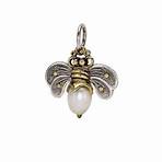 Bee Brave Honeypearl Charm - SS/Brass/Pearl