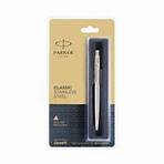 Parker Classic Stainless Steel Gold Trim Ball Pen