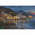 Robert Finale Hand Signed and Numbered Limited Edition Hand-Embellished Giclee on Canvas:"Atrani, Amalfi Coast"