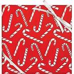 Candy Cane Red Foil Stone Wrapping Paper | Paper Source