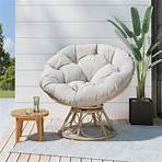 Indoor/Outdoor Papasan Swivel Chair with Water Resistant Cushion Filled star (1)