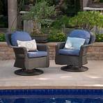Luminous Outdoor Rattan Swivel Club Chair with Water-Resistant Cushion, Set of 2