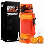 SQUATZ 24 Oz Poseidon Series Water Bottle for Protein and Fruit Shakes - Premium Quality Wide Mouth Gym Flask Fruit Infuser Strainer, Carrying Strap, Leak Resistance, No Condensation Sleeve