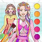 College Girl Coloring Dress Up Pinte desenhos de moda