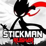 Stickman Rusher Pule e ataque com a espada do Stickman
