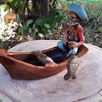 Barqueiro pescador de barro artesanato vale do jequitinhonha R$ 97,00