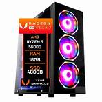 PC Gamer Fácil AMD Ryzen 5 5600g Radeon Vega 7 Graphics, 16GB DDR4 3000mhz, SSD 480GB, Fonte 500W, Windows, Preto