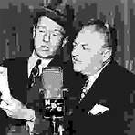 Radio performers Freeman Gosden (left) and Charles Correll (right) reading a script for their situation comedy