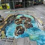 3d drawings on asphalt