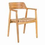 Chaise Getafe avec accoudoir en bois et osier tressé