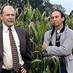 Rob Corddry (left) as Mayor Fishback and David Jensen as Chief Samuel Many Bulls in "Patriotville."