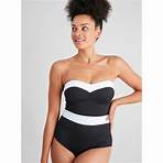 Buy Black Colour Block Medium Control Swimsuit - 16 | Swimsuits | Tu
