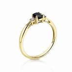 9ct Yellow Gold Diamond & Oval Sapphire Ring|H.Samuel