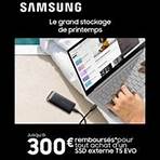 Offre de Remboursement SAMSUNG : Jusqu’à 300€ Remboursés sur SSD Externe T5 EVO