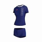 arena 女士 DIAGONAL 5.0短袖防曬衣連平腳泳褲 (868LP2402NVY) (深藍色)