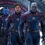 Chris Pratt, Dave Bautista, and Karen Gillan in Guardians of the Galaxy Vol. 3 (2023)