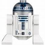 LEGO R2-D2 Minifigure (Flat Silver Head, Dark Blue Printing, Lavender Dots)