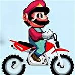 Super Mario Cross Colete as moedas de outro na moto do Mario