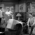 Van Johnson, Howard Keel, Barry Sullivan, and Jane Wyman in Three Guys Named Mike (1951)