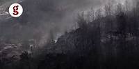 Datça yangını havadan görüntülendi: Geriye gri bir zemin ve kül tabakası kaldı