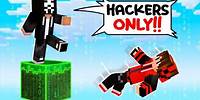 LOCKED On A HACKER ONLY ONE BLOCK In Minecraft !!!!