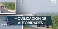 Realiza Fuerza Civil movilización en la Autopista a Laredo tras doble ejecución