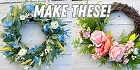 How to make TWO spring/summer wreaths using leftover florals