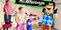 Hello Neighbor in Real Life vs Preston!! Disney Doorables Scavenger Hunt!