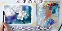 Oil Painting Tutorial For Beginners | How to Paint Blossoms & Blurry Backgrounds